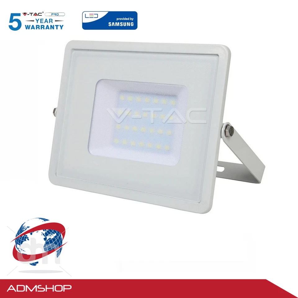 FARO FARETTO LED SMD V-TAC CHIP SAMSUNG PRO10/20/30/50/100W SLIM DA ESTERNO IP65