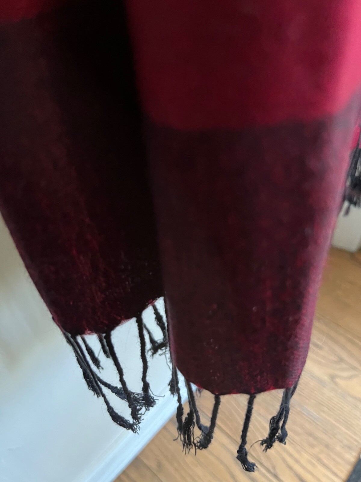 Pashmina nwot burgundy & black wrap scarf about 70 long paisley floral look