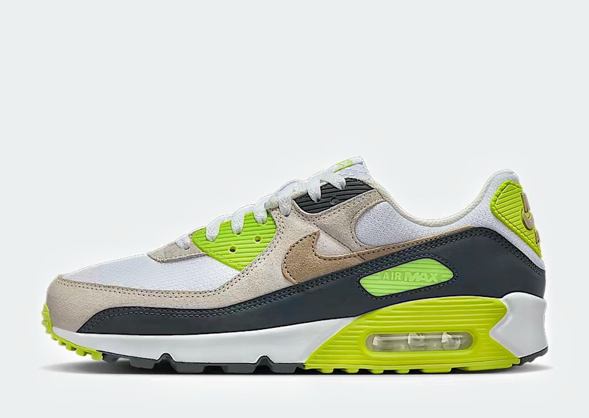 🔥Nike Air Max 90 White Cyber Dark Smoke Gray DM0029-107 Men's Size 10.5-14 — product photo 4 of 9