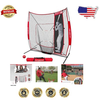 Pro-Approved 7x7 FT Baseball Net with Strike Zone & Batter - Train Like the Best