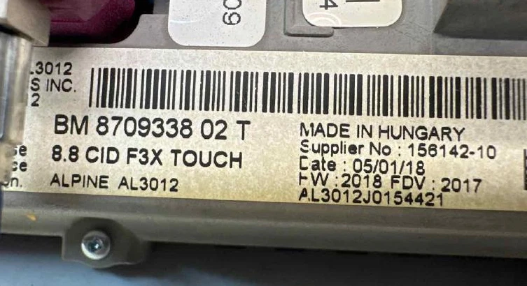 2018-2019 BMW 330I 430I 440I Front Center Dash Mounted Display Screen 8.8 Inch - Image 3 of 3