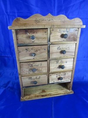 Kleiner uralt Gewürzschrank Gewürzregal Hängeschrank Küche Deko um 1880