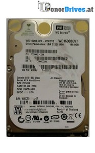 Western Digital WD1600BEVT-22ZCT0 - 160GB - SATA  - PCB 2060-701499-000 Rev. A*