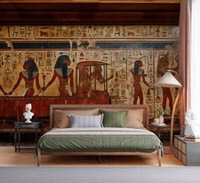 3D Egyptian Hieroglyphs Illustration Self-adhesive Removable Wallpaper Murals 49