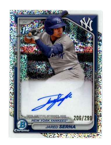 2024 Bowman Chrome 1st Jared Serna /299 Speckle Auto #CPA-JS - Picture 2 of 4