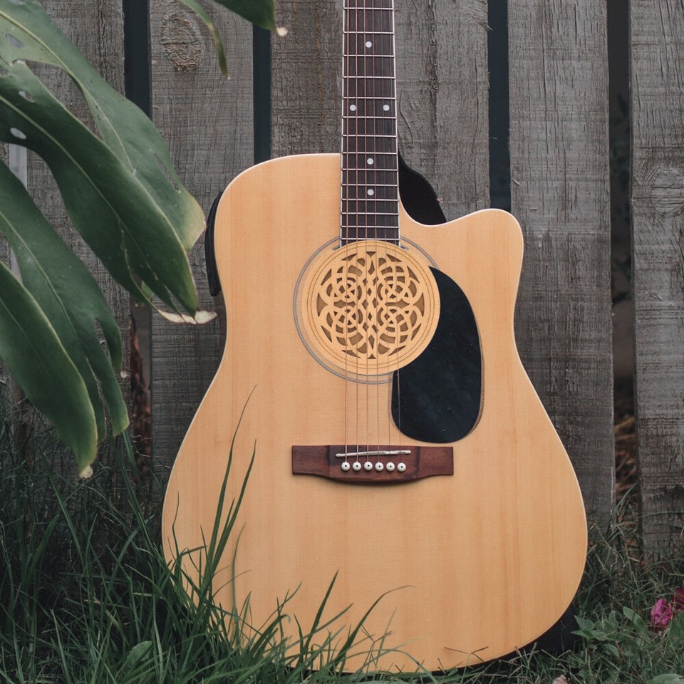 Wooden Guitar Soundhole Cover Acoustic Guitar Sound Hole Dampener