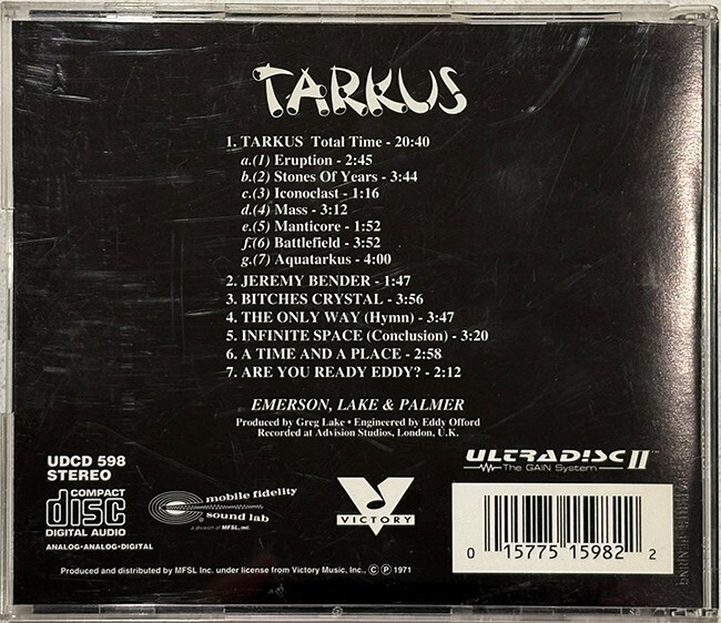 Emerson Lake and Palmer - Tarkus MFSL 24K Gold CD Audiophile