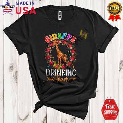 Giraffe Drinking Group, Mother's Day Flowers Circle Giraffe, Drunker Shirt