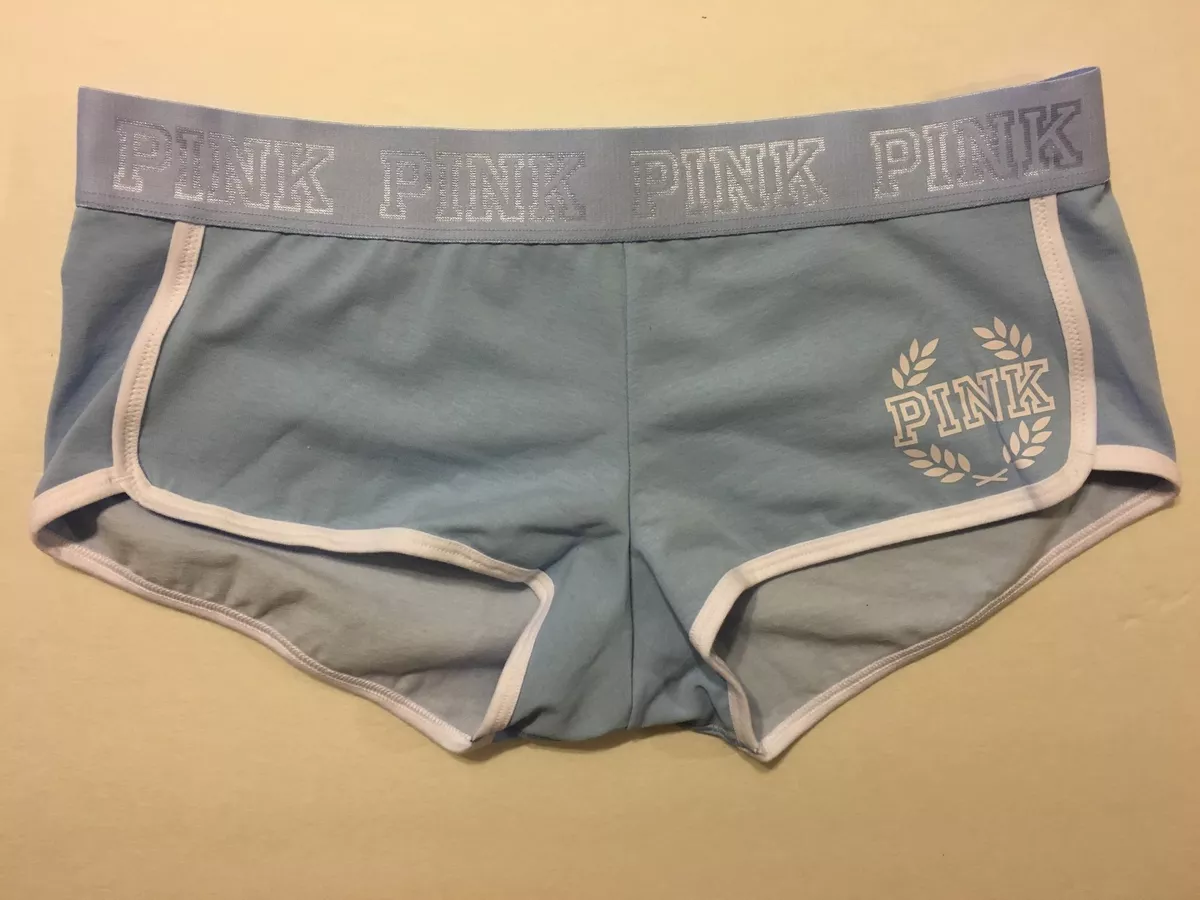 VICTORIA SECRET PINK LOGO BOYSHORTS/SHORTIE PANTY 2016 MED BLUE