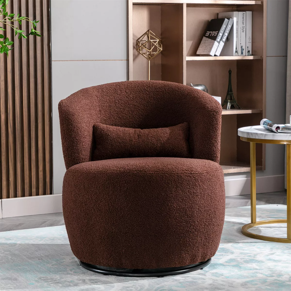 Brown swivel accent chair deals