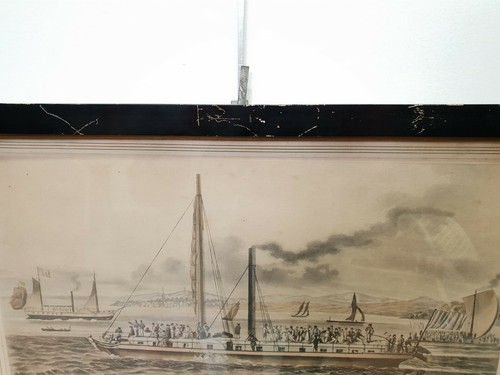 Antique Steam Vessel Boat Aquatint Reproduction Ackermann 1817 E/0192 - Bild 8 von 8