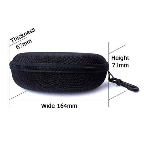 Zipper Hard Eye Glass Case Sunglass Protector Travel Fashion with Belt Clip NEW - Picture 6 of 12