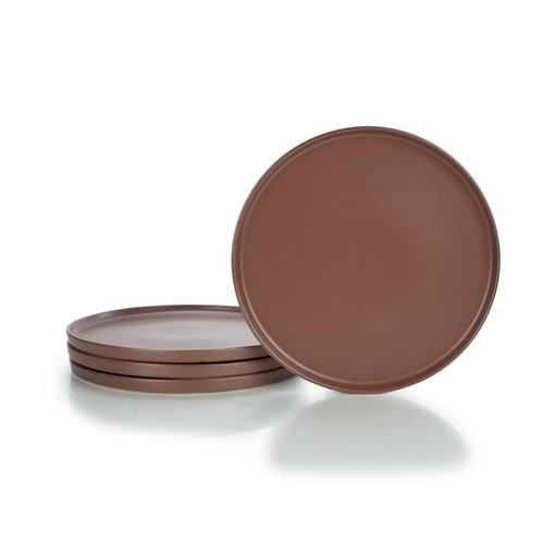 Everything Kitchens Modern Flat 12-Piece Dinnerware Set | Brown - Picture 5 of 7