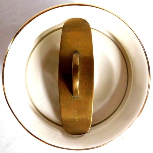 Vintage "Sandland" Hanley Staffordshire Lid Jar Pot Locking Brass Lid England - Picture 3 of 5