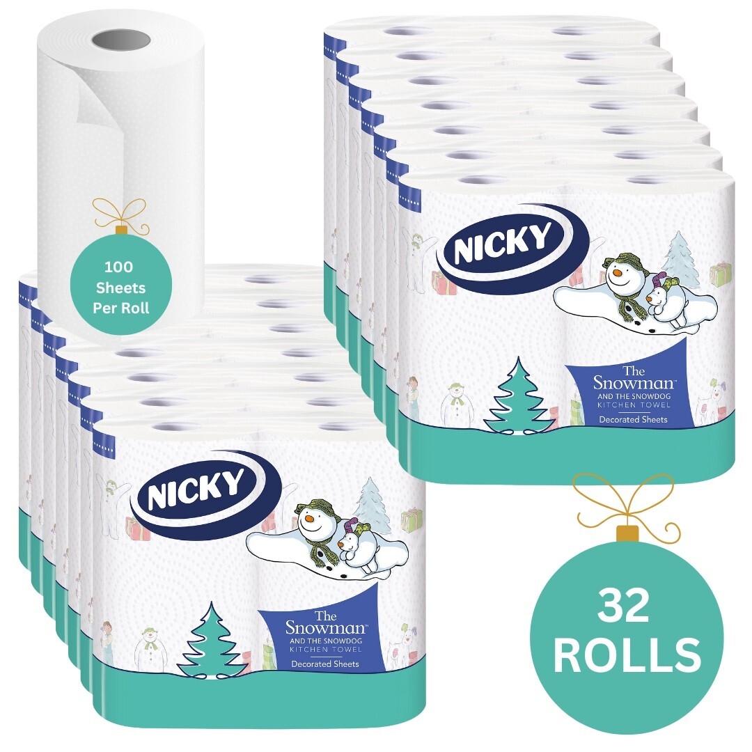 Nicky 2 Ply The Snowman and the Snowdog Christmas Kitchen Paper Towels - 2 Rolls - Image 5