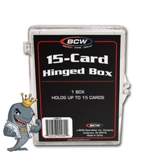 (6 Pack) BCW 15-Card Hinged Plastic Box Holders For Trading Cards/TCG FREE SHIP
