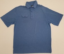 FootJoy Golf Polo Short Sleeve Blue Shirt Men's Size Large L Chest Pocket