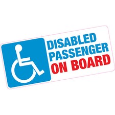 Disabled Passenger On Board Vinyl Sticker Blue Badge Car Motability Child Old