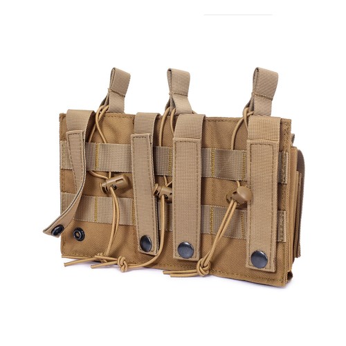 Tactical Molle Triple Open Top Magazine Pouch Hunting Rifle Pistol Mag Waist Bag - Picture 22 of 25