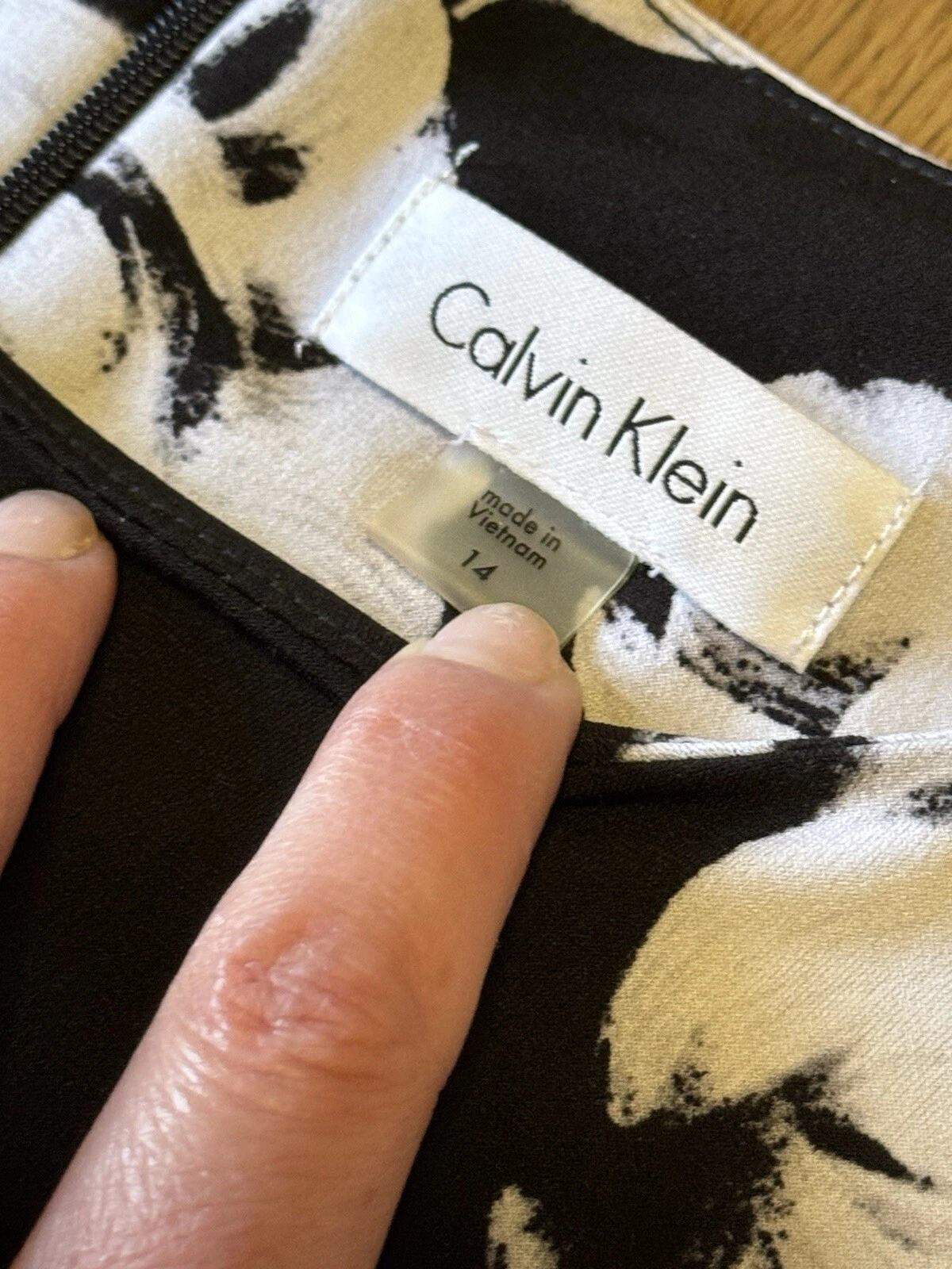 VETEMENTS Abito tubino Tommy Hilfiger tg14 maglia elasticizzata nero stampa floreale manica a campana nuovo con etichette