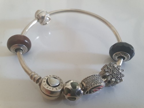 pulsera original con 6 charms cierre corazón Armreif bracciale bracelet | eBay