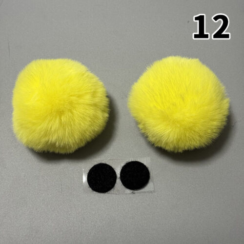 8CM Plush Bear Ear Electric Helmet Decors Accessories Sticker Cosplay Styling - Picture 24 of 29
