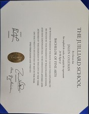 The Juilliard School Bachelor’s Degree Drama Division Diploma 2020