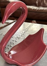 Vintage Swan Towel Holder, Rose Ceramic Bathroom Decor