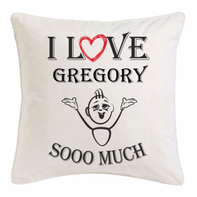 I Love Gregory KISSENBEZUG 40X40cm Ich Liebe Gregory Weiss 112289
