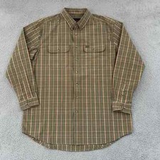 Wrangler Riggs Shirt Mens Medium Red Plaid Long Sleeve Button Down Workwear