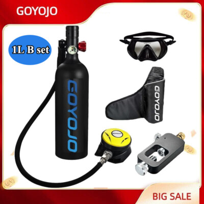 #ad #ad Mini Scuba Diving Tank Kit 1L Oxygen Tank with Pump Equipment Underwater Breath $316.83
