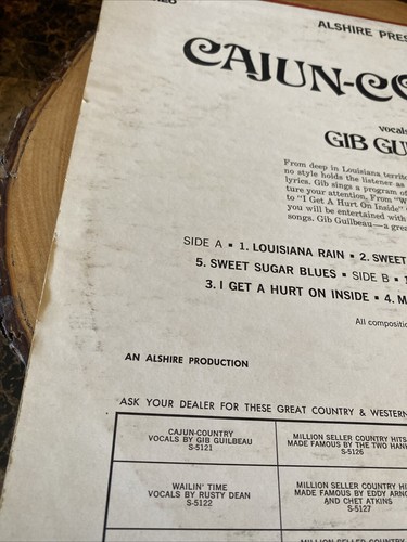 Gib Guilbeau Cajun Country Album Vinyl LP Record Alshire S-5121 - Picture 11 of 16