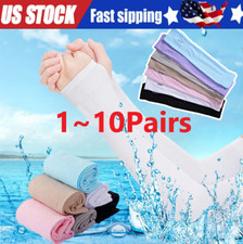 1-10 Pairs Cooling Arm Sleeves Cover UV Sun Protection Sports Outdoor Mens Women