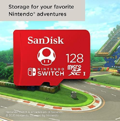 SanDisk microSDXC card for Nintendo Switch consoles, SDSQXAO-128G