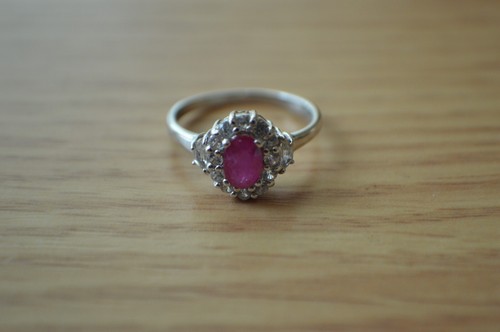 1.20ct Premium Montepuez Ruby / Zircon Ring Platinum over Fine Silver Size 6 - Picture 11 of 15