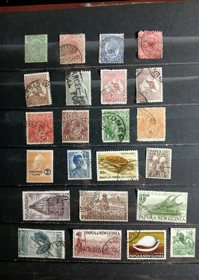 Stamp Collection From Australia Papua Tasmania Victoria Queensland S. Australia - Image 3 of 4