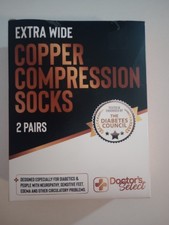 Doctor  s Select Extra Wide Copper Compression Socks XL Black 2 Pairs New