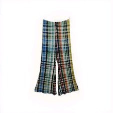 Urban Outfitters Uo Margot Printed Wide-leg Pant Green SMALL Scallop Hem Flowy