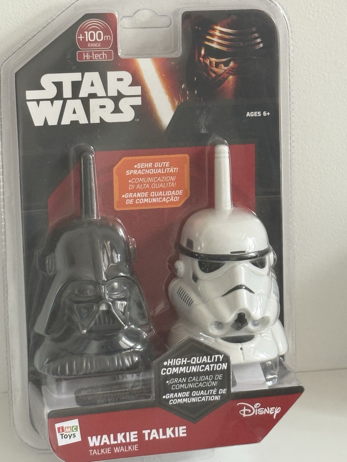 STAR WARS Disney Walkie Talkies Stormtrooper Darth Vader 100m Range New Sealed