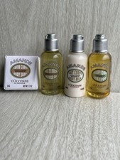 Set 4 L'Occitane Amande Almond Shampoo Body Wash Body Milk Shower Gel Travel SEE