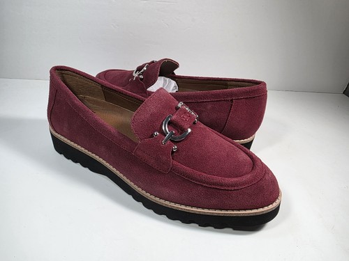 Donald Pliner Clio Mokassins Wildleder Loafer Damen burgunderrot - Größe 8,5M