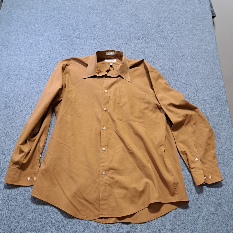 Bosa Dress Shirt Mens Size 16.5 Brown Collared Casual Long Sleeve Outdoor