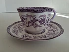 Rare Shelly Dainty Purple Cranes Teacup & Saucer Set