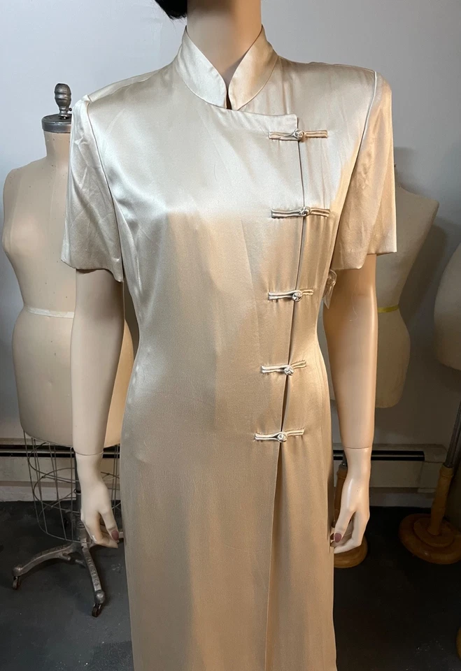 Nuevo con etiquetas Vestido Old Stock J Peterman Silk Charmeuse Suzie Wong Talla 10 Busto 36-7 $248 Foto 2 de 4
