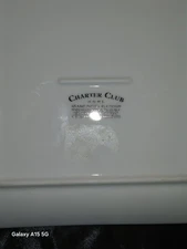Charter Club Home Grand Buffet Platinum Encrusted Rim Scroll Dinner Plates