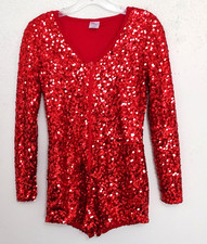 Spirit red sequin jumpsuit romper Dance, Cheer, Twirl Medium