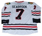 BRENT SEABROOK signed (CHICAGO BLACKHAWKS) white hockey jersey BECKETT BW61008