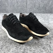 Cole Haan Zer Grand Women  s Oxford Shoes Size 6 B Black Suede Wingtip LW05153