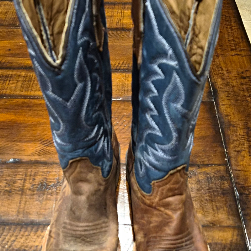 Circle G Women's Brown & Blue Leather Western Cowboy Boots US 4 J7103
