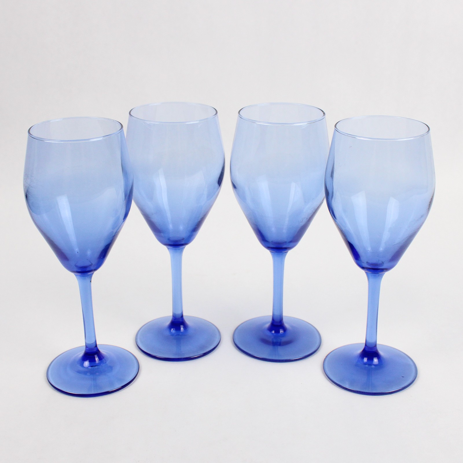 Juego De 4 Copas De Vino Pequeñas Con Tallo Azules Elegante Utensilios De Bar